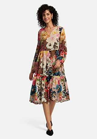Laura Biagiotti Roma Abendkleid mit Rüschen, Bunt