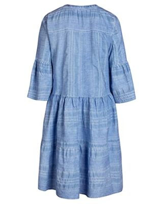 Lieblingsstück JOLAL A-Linien-Kleid 3/4 Arm V-Ausschnitt, Blau