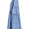Lieblingsstück JOLAL A-Linien-Kleid 3/4 Arm V-Ausschnitt, Blau