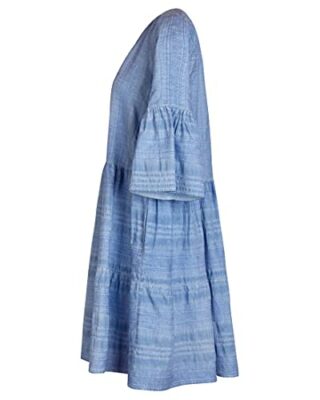Lieblingsstück JOLAL A-Linien-Kleid 3/4 Arm V-Ausschnitt, Blau
