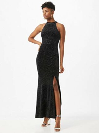 Lipsy London Maxikleid aus Samt mit Glitzer, Schwarz