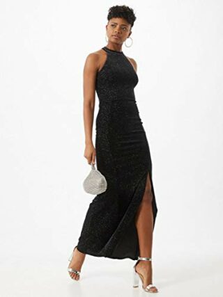 Lipsy London Maxikleid aus Samt mit Glitzer, Schwarz