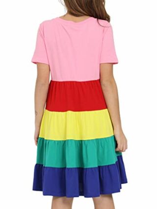 Love Moschino Midikleid gestreift Regenbogenfarben, Pink