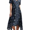 Lucky Brand Ashley Wickel-Kleid, Blau
