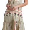Lucky Brand Luna Mini Kleid mit Randdruck, Weiß