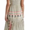 Lucky Brand Luna Mini Kleid mit Randdruck, Weiß