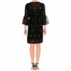 Lucky Brand Mini Kleid mit V-Ausschnitt und Bordüre, Schwarz