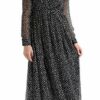 Lucky Brand Polka Maxi Kleid, Schwarz