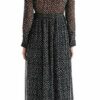 Lucky Brand Polka Maxi Kleid, Schwarz