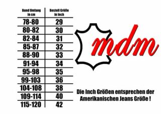 MDM Lederjeans Lederhose seitlich geschürt, Schwarz