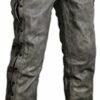 MDM Lederjeans Lederhose seitlich geschürt, Grau