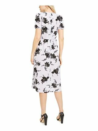 MICHAEL Michael Kors Midikleid mit Blumendruck und Biesen, Weiß