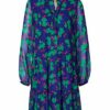 Marc Cain Additions MA 21.09 W04 Ausgestelltes Kleid, Blau