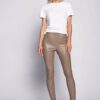 Maze Damen Lederhose aus Stretchleder, Beige