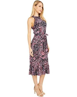 Michael Michael Kors Paisley-Midikleid mit Rüschen, Bunt