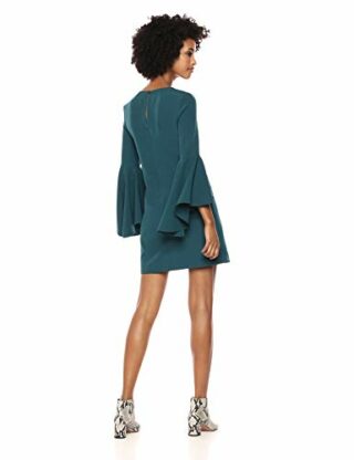 Milly Nicole Minikleid mit V-Ausschnitt und Glockenärmeln, Grün