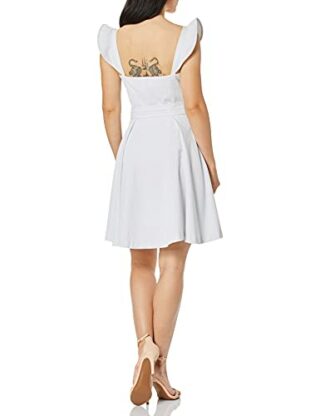 Milly Seersucker Classico Mini Rüschenkleid, Grau