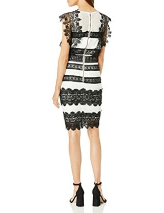 Nicole Miller Minikleid aus Spitze, Beige