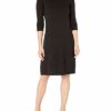 Nine West Strickkleid mit Wasserfallausschnitt, Schwarz