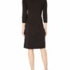 Nine West Strickkleid mit Wasserfallausschnitt, Schwarz