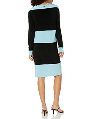 Norma Kamali Spliced All IN ONE Dress Abendkleid, Blau