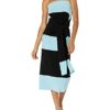 Norma Kamali Spliced All IN ONE Dress Abendkleid, Blau