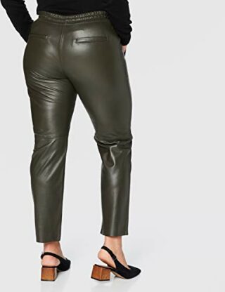 Oakwood Damen Gift Lederhose, Dunkelkhaki