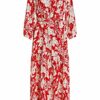 Oui Maxikleid tailliert geschnitten, Rot
