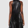 PINKO Antonio Abendkleid, Kunstleder-Kleid, Schwarz