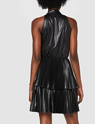 PINKO Antonio Abendkleid, Kunstleder-Kleid, Schwarz