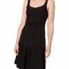 PINKO Golf ausgestelltes Strickkleid, Ärmellos, Schwarz