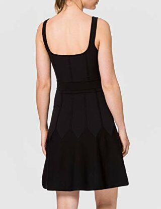 PINKO Golf ausgestelltes Strickkleid, Ärmellos, Schwarz