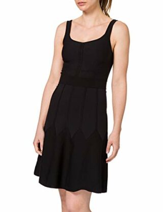 PINKO Golf ausgestelltes Strickkleid, Ärmellos, Schwarz