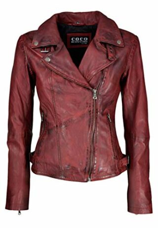 COCO BLACK LABEL Kim Lederjacke im Biker-Look, Rot