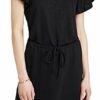 Paige Brielle T-Shirt Mini-Kleid mit Kordelzug, Schwarz