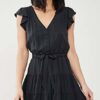 Paige Rosalee Minikleid mit Flügelärmeln, Schwarz