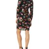 Parker Adrienne Langärmliges Minikleid mit Rüschen, Schwarz