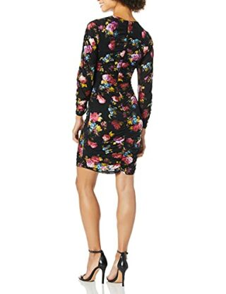 Parker Adrienne Langärmliges Minikleid mit Rüschen, Schwarz