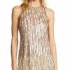Parker Allegra Ärmelloses Minikleid mit Perlen, Beige