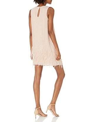 Parker Allegra Ärmelloses Minikleid mit Perlen, Pink