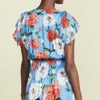Parker Bondi Minikleid mit Blumenmuster, Blau