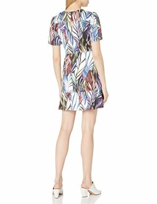 Parker Button Front. Kleid, Gefiedert, Bunt