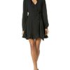 Parker Cadance Wickelminikleid mit Rüschen, Schwarz