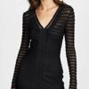 Parker Cozumel Langärmliges Spitzenkleid, Schwarz