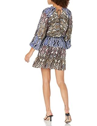 Parker Gladis Minikleid mit Rüschenärmeln, Bunt