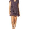 Parker Indie Minikleid mit Wickelfront, Braun
