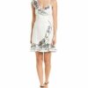 Parker Jay Leinen-Minikleid mit Rüschen, Weiß