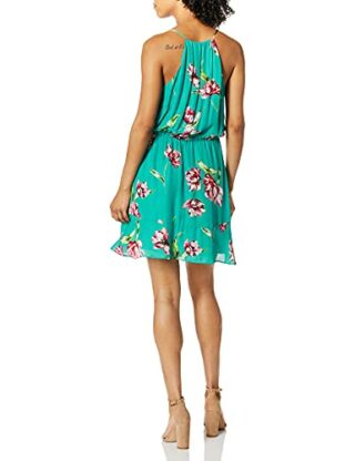 Parker Kesha Ärmelloses Minikleid mit Wickelfront, Blau