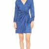 Parker Linda Langärmliges Partykleid mit Wickelfront, Blau