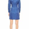 Parker Linda Langärmliges Partykleid mit Wickelfront, Blau